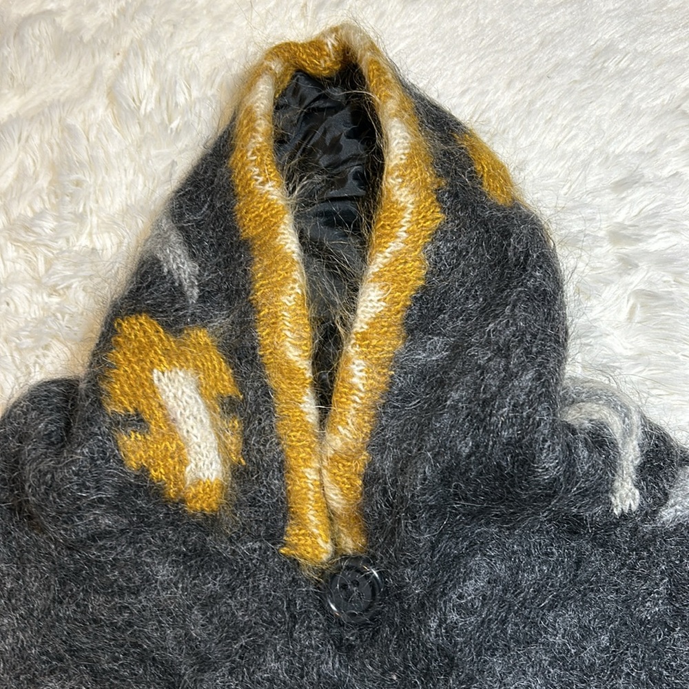 NEW Handmade Mohair Coat Sweater with Hood